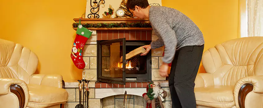 Rusted Metal Fireplace Restoration in Canton, Ohio